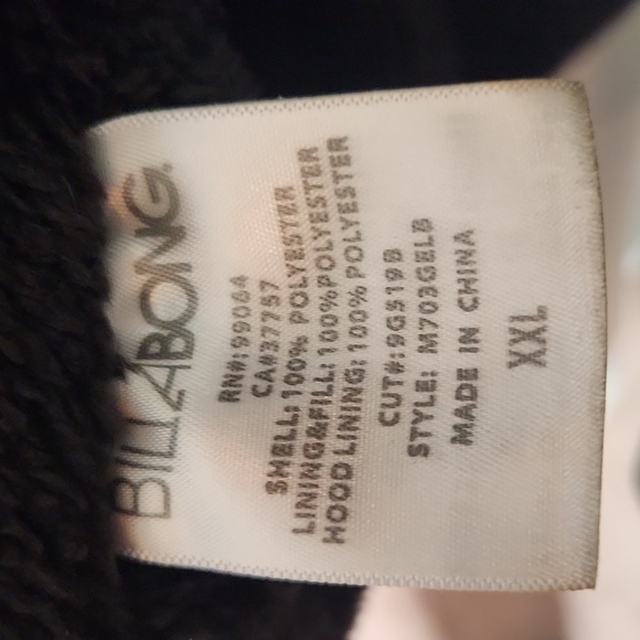 Billabong Black Blue Jacket Winter Coat Snow Men XXL Fleece Lined Mountain Ski - Picture 12 of 13